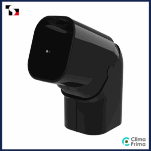 Verstelbare platte bocht 90°-135° Tecnosystemi Excellens zwart 72