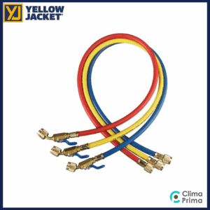 Yellow Jacket slangenset 1x 45° met kogelafsluiters 1/4" x 1/4" rood/geel/blauw l=1,8 m (A1/A2L/A3)