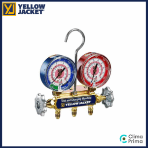 Yellow Jacket 2-weg manifold  Ø80 mm 3x 1/4" R410A\R32