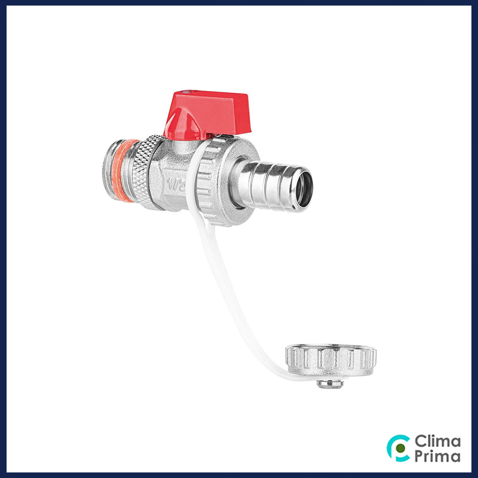 Vul- en aftap kogelkraan 1/2" buitendraad met kap